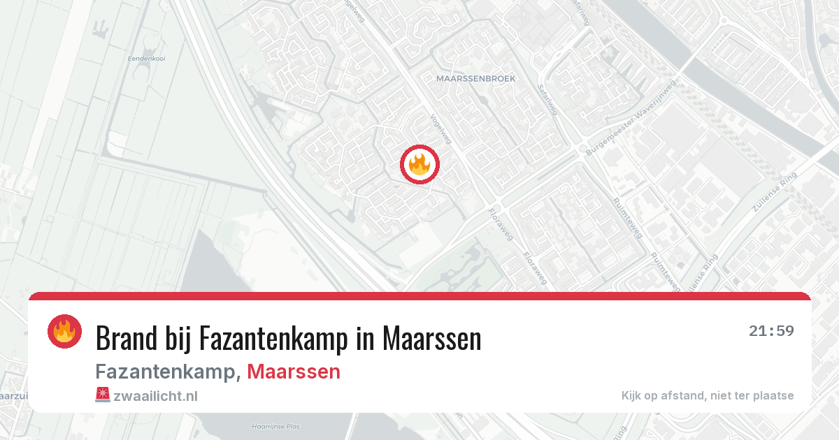 Brand bij Fazantenkamp in Maarssen — 17 jun 2026