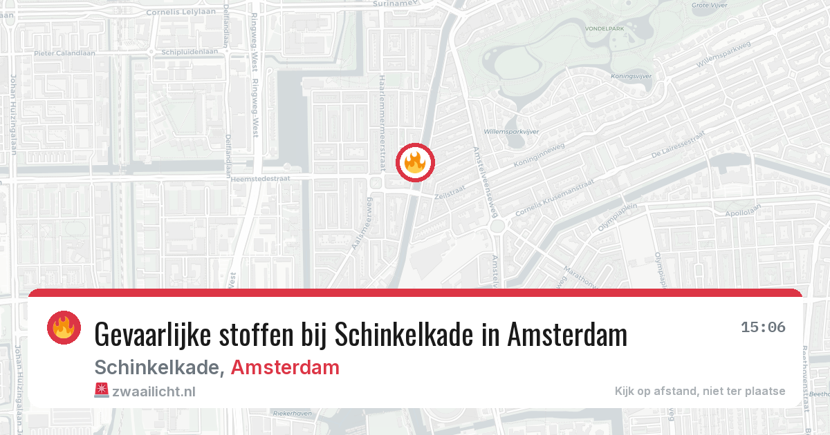 Gevaarlijke stoffen bij Schinkelkade in Amsterdam — 26 jun 2026