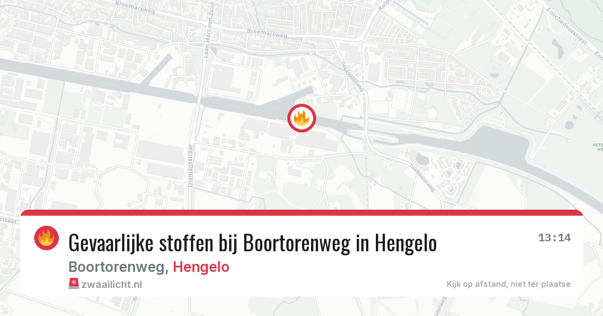 Gevaarlijke stoffen bij Boortorenweg in Hengelo — 8 jul 2026