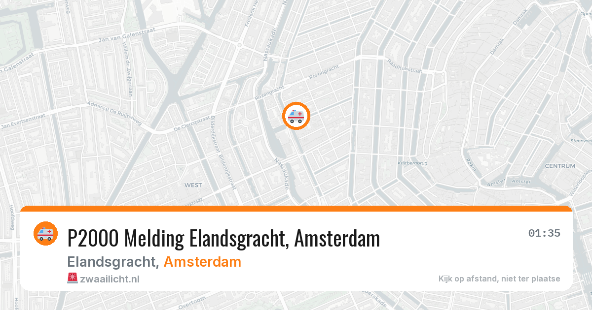 P2000 Melding Elandsgracht, Amsterdam — 20 mei 2026