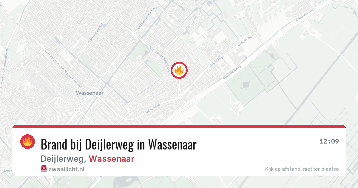 Brand bij Deijlerweg in Wassenaar — 12 aug 2026