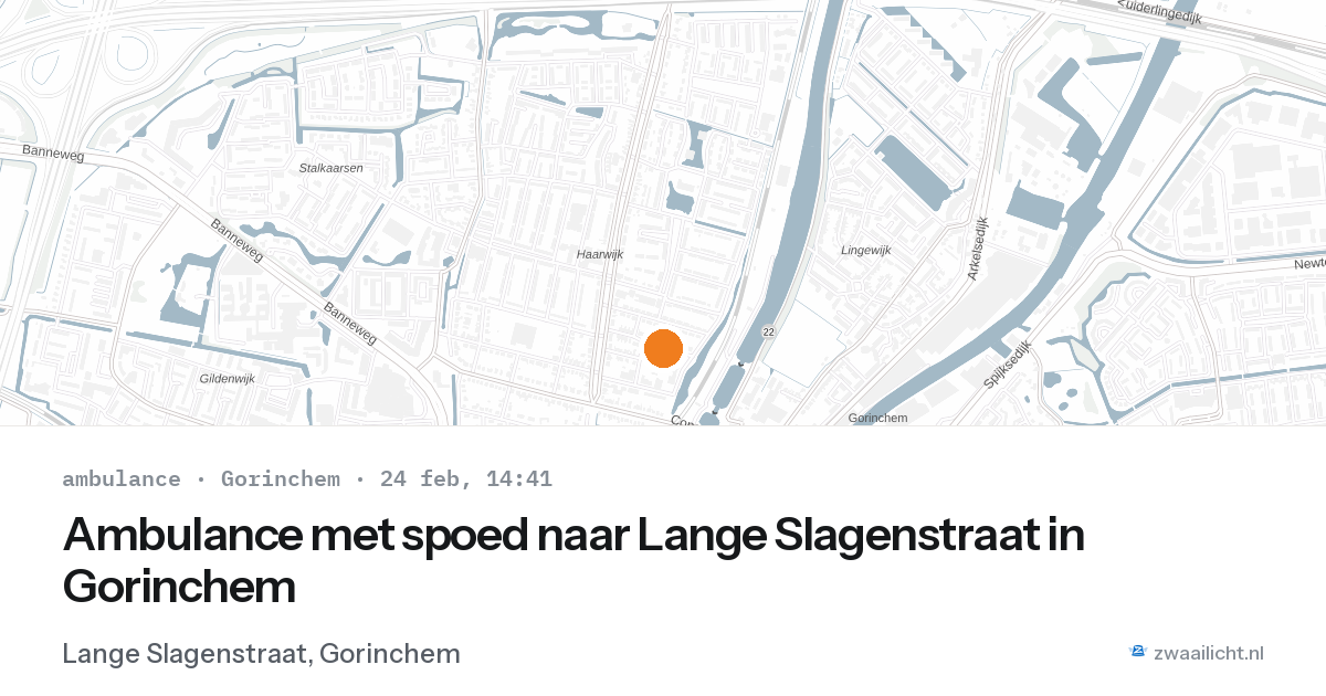 Ambulance met spoed naar Lange Slagenstraat in Gorinchem — 24 feb 2026