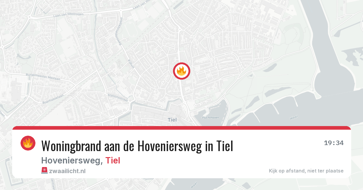 Woningbrand aan de Hoveniersweg in Tiel — 31 mrt 2026
