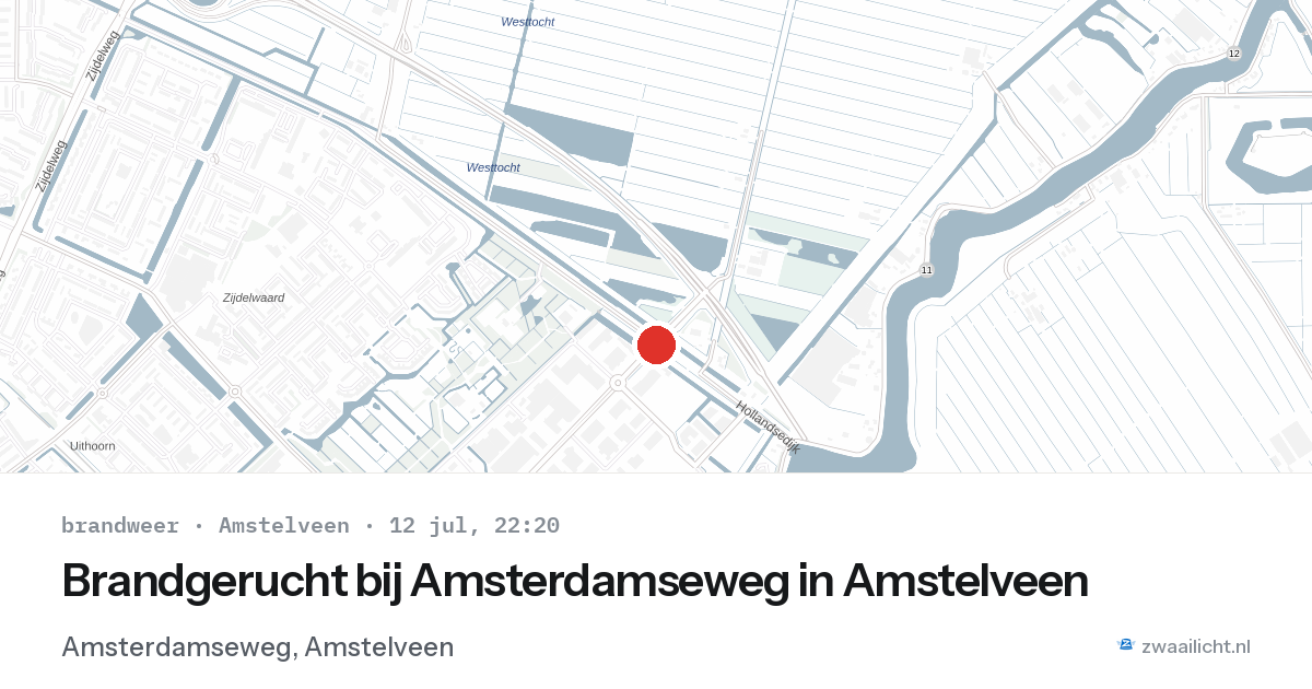 Brandgerucht bij Amsterdamseweg in Amstelveen — 12 jul 2026