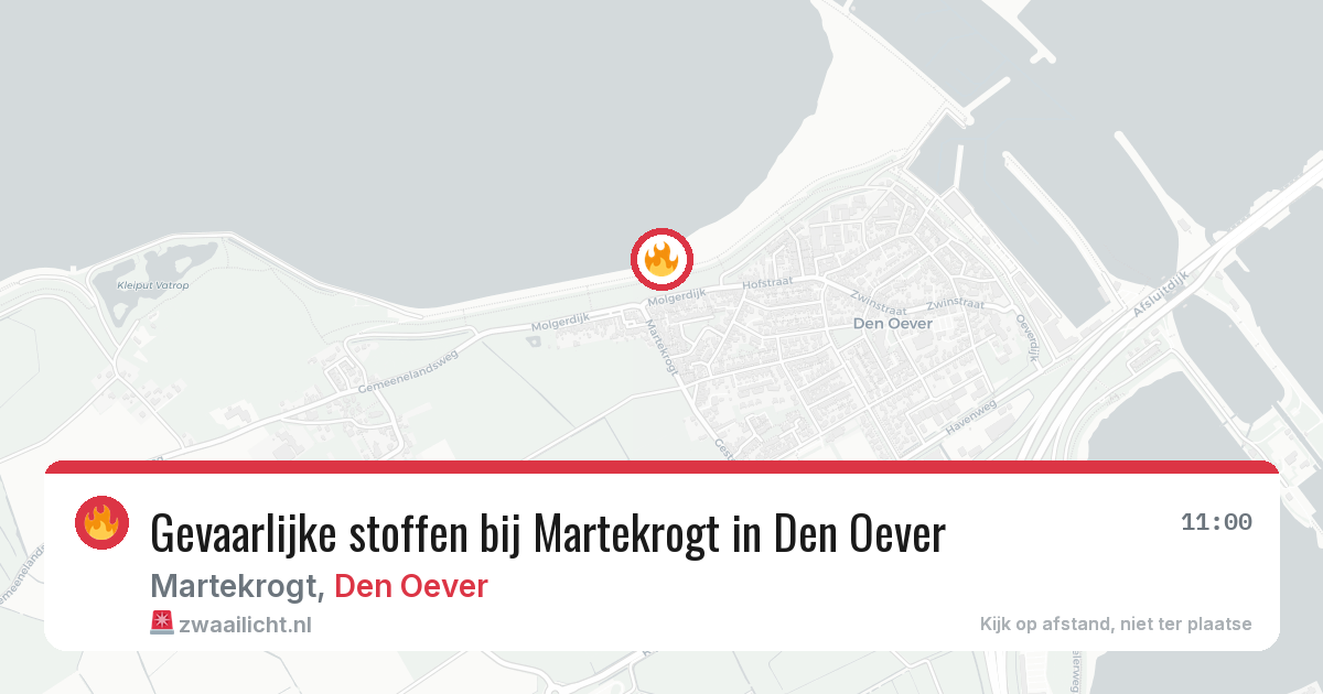 Gevaarlijke stoffen bij Martekrogt in Den Oever — 30 apr 2026