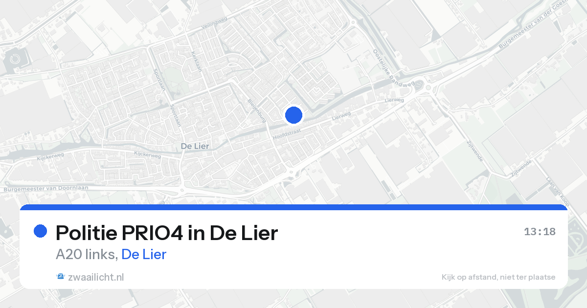Politie PRIO4 in De Lier — 19 aug 2026 | 🚨 Zwaailicht.nl