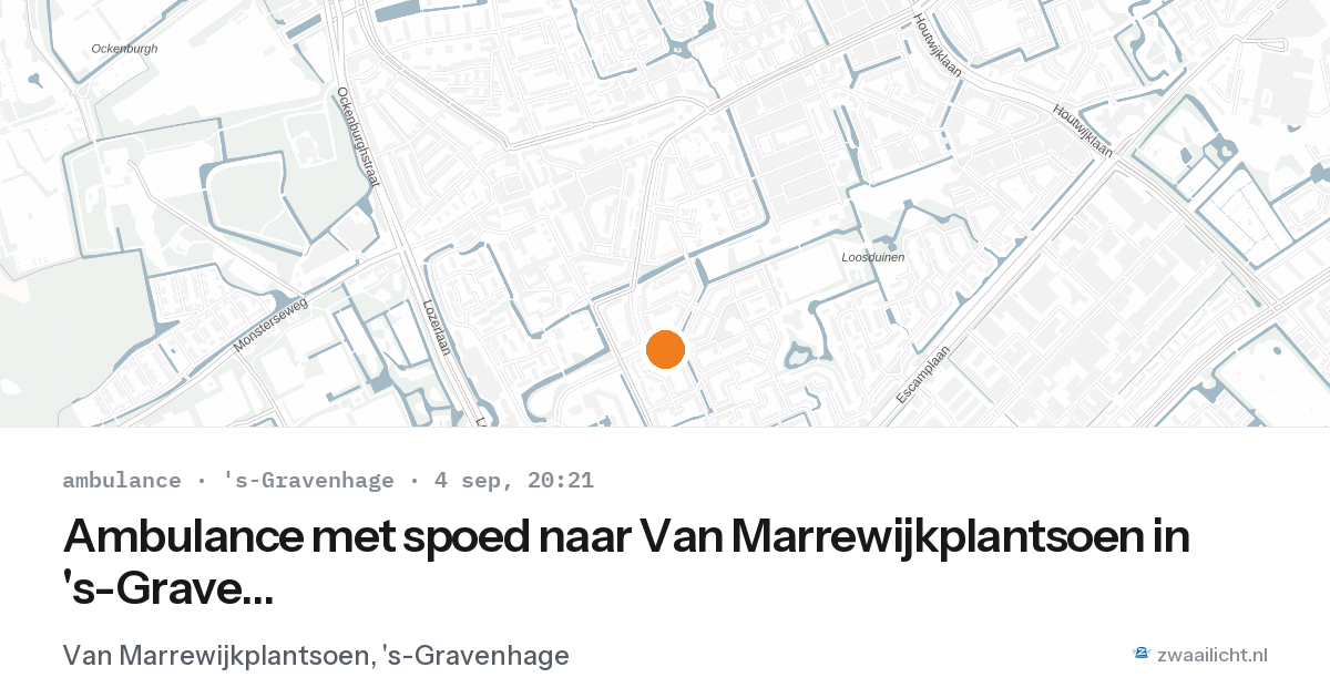 Ambulance met spoed naar Van Marrewijkplantsoen in 's-Gravenhage — 4 sep 2026