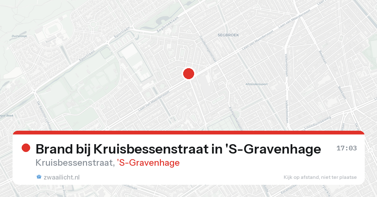Brand bij Kruisbessenstraat in 'S-Gravenhage — 18 aug 2026
