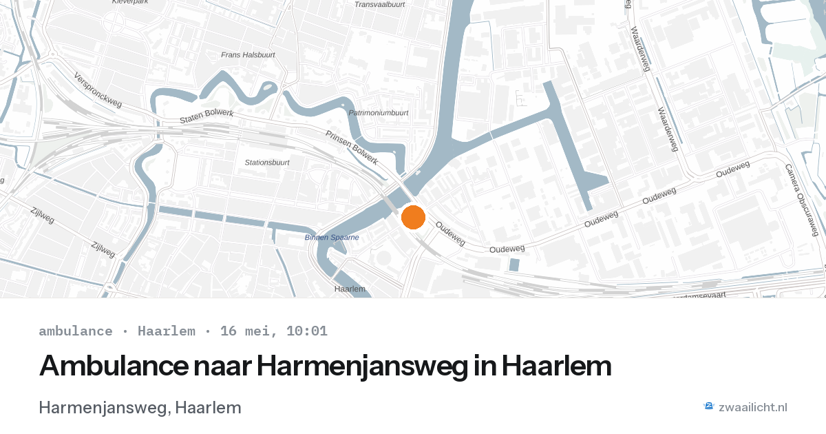 Ambulance naar Harmenjansweg in Haarlem — 16 mei 2026