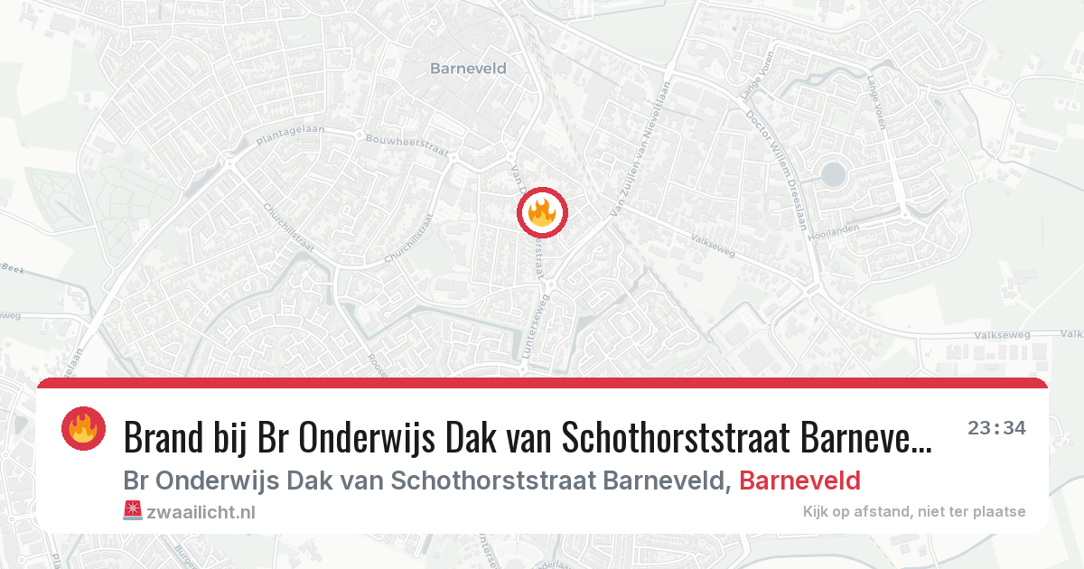 Brand bij Br Onderwijs Dak van Schothorststraat Barneveld in Barneveld — 16 jun 2026
