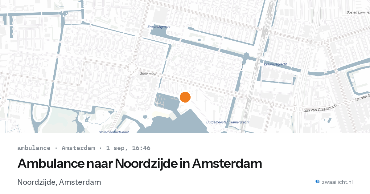 Ambulance naar Noordzijde in Amsterdam — 1 sep 2026