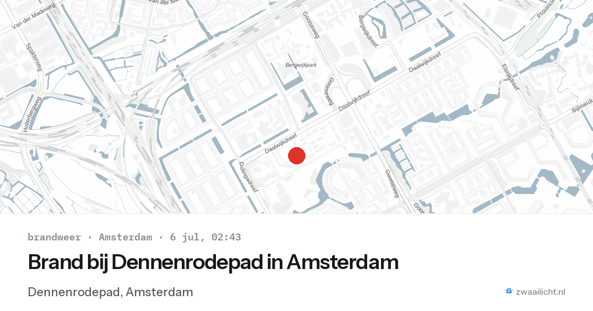Brand bij Dennenrodepad in Amsterdam — 6 jul 2026