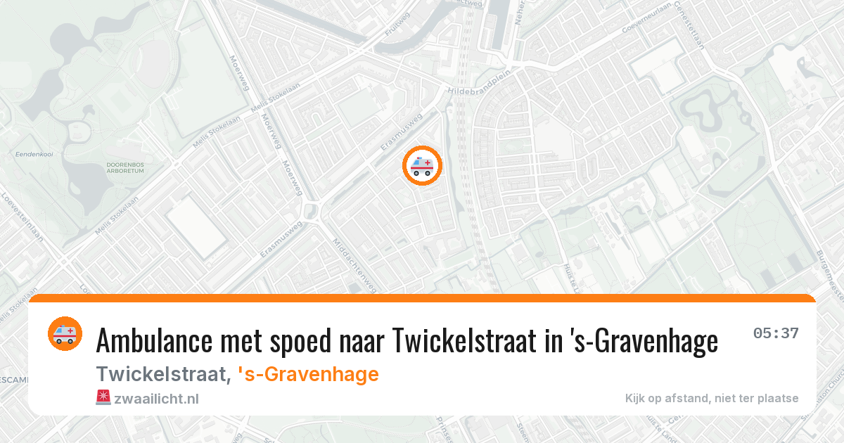 Ambulance met spoed naar Twickelstraat in 's-Gravenhage — 15 aug 2026