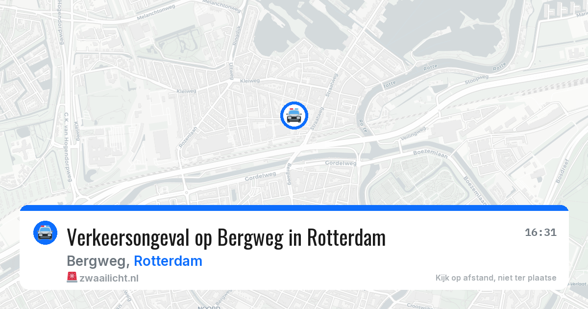 Verkeersongeval op Bergweg in Rotterdam — 25 jun 2026