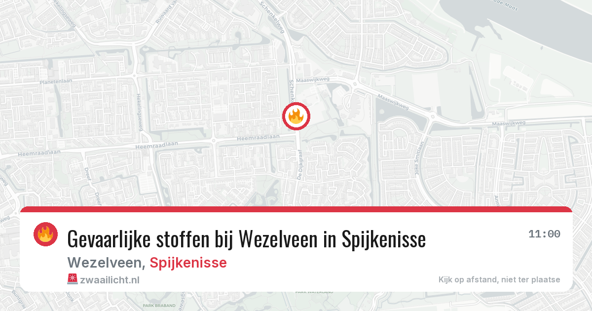 Gevaarlijke stoffen bij Wezelveen in Spijkenisse — 7 jul 2026