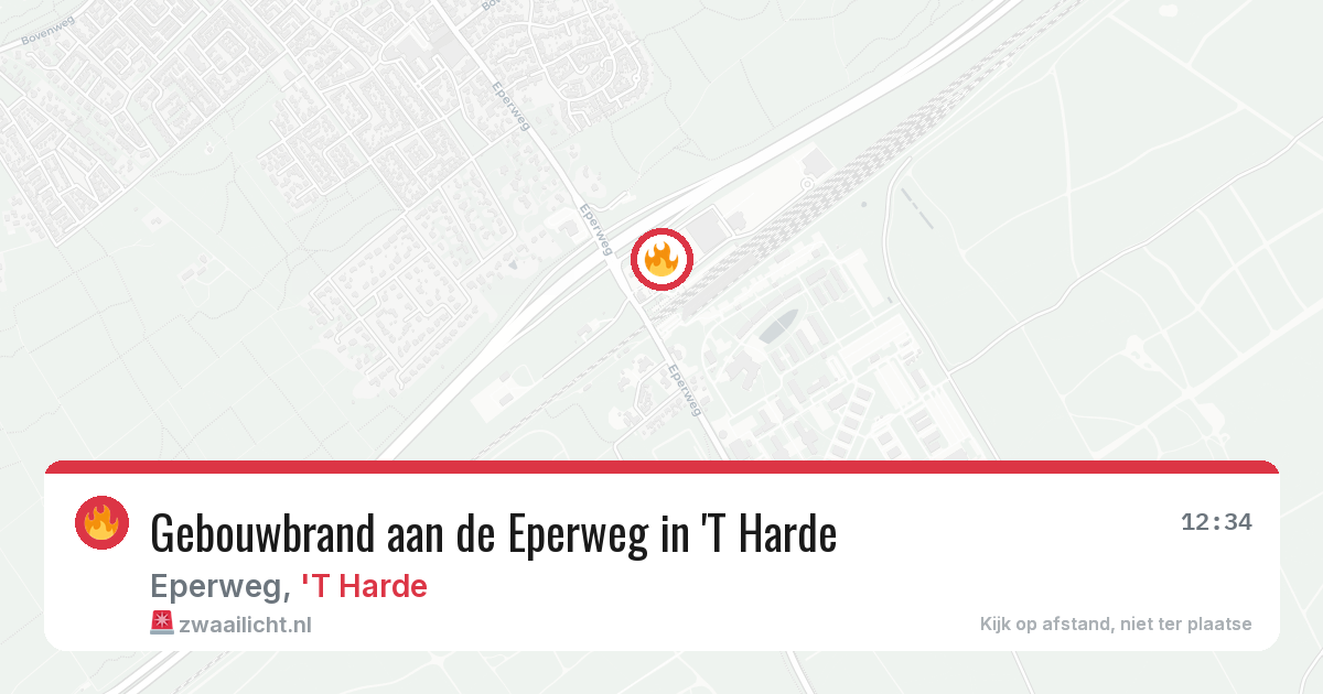 Gebouwbrand aan de Eperweg in 'T Harde — 8 mei 2026