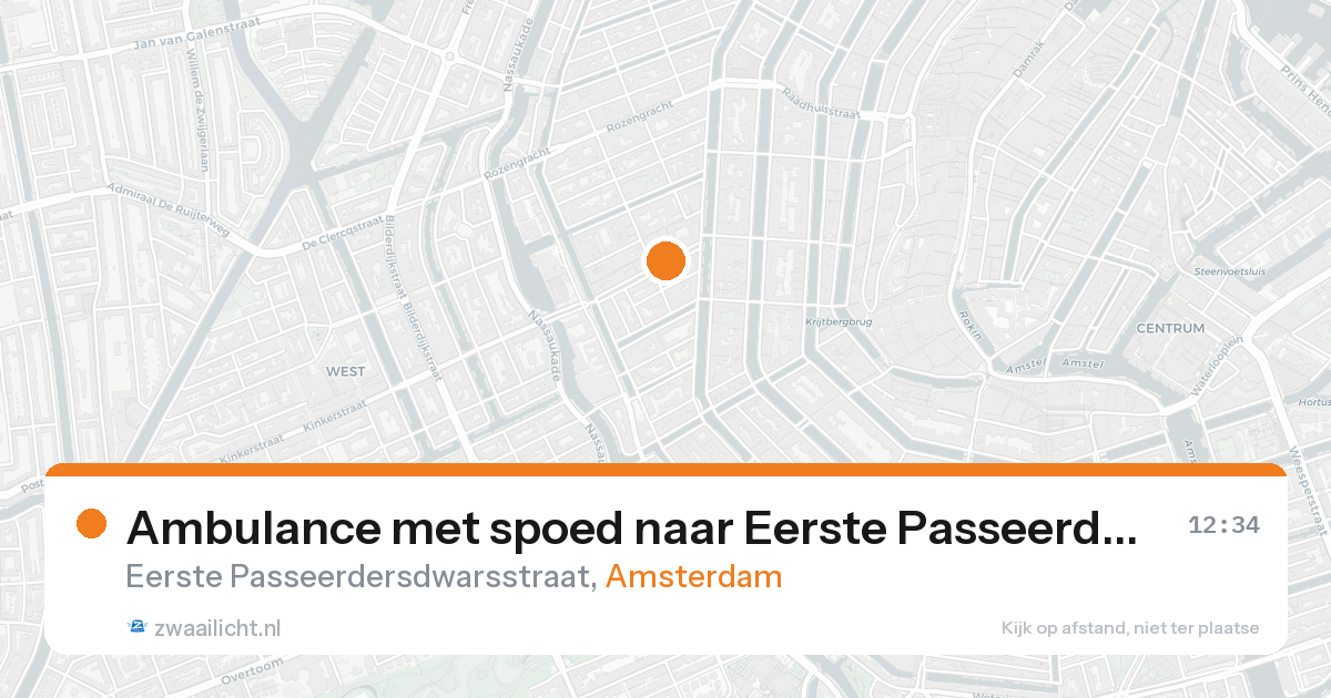 Ambulance met spoed naar Eerste Passeerdersdwarsstraat in Amsterdam — 16 aug 2026