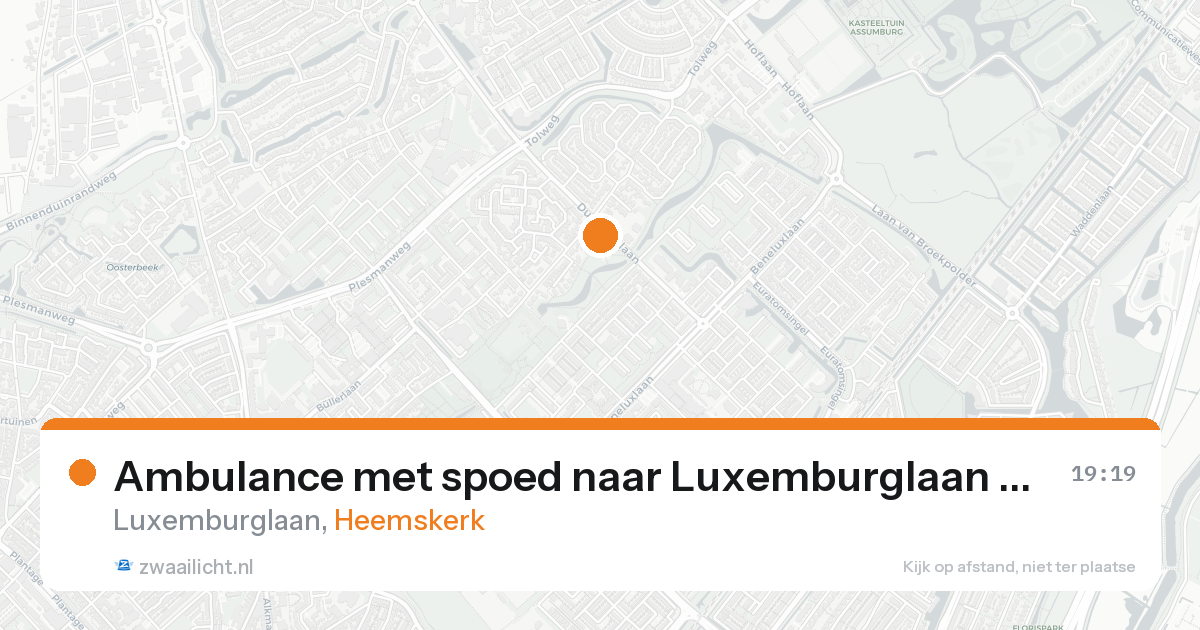 Ambulance met spoed naar Luxemburglaan in Heemskerk — 23 mei 2026