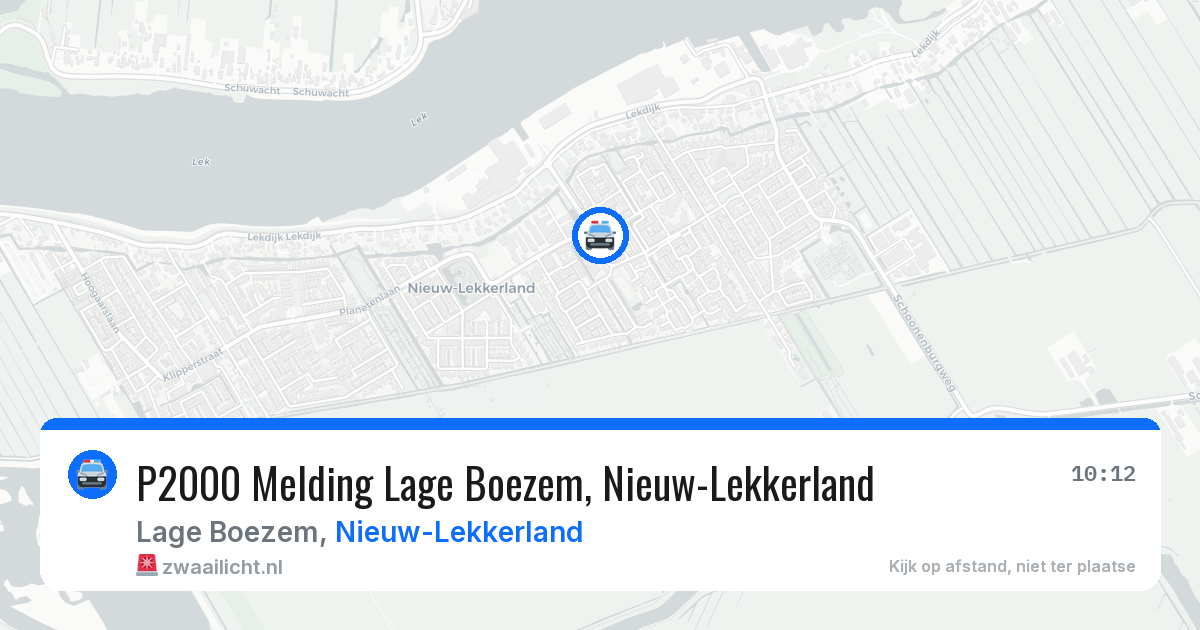 P2000 Melding Lage Boezem, Nieuw-Lekkerland — 21 jun 2026