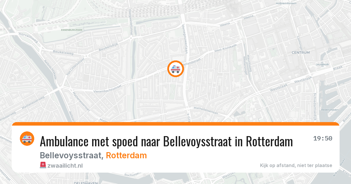 Ambulance met spoed naar Bellevoysstraat in Rotterdam — 21 mei 2026
