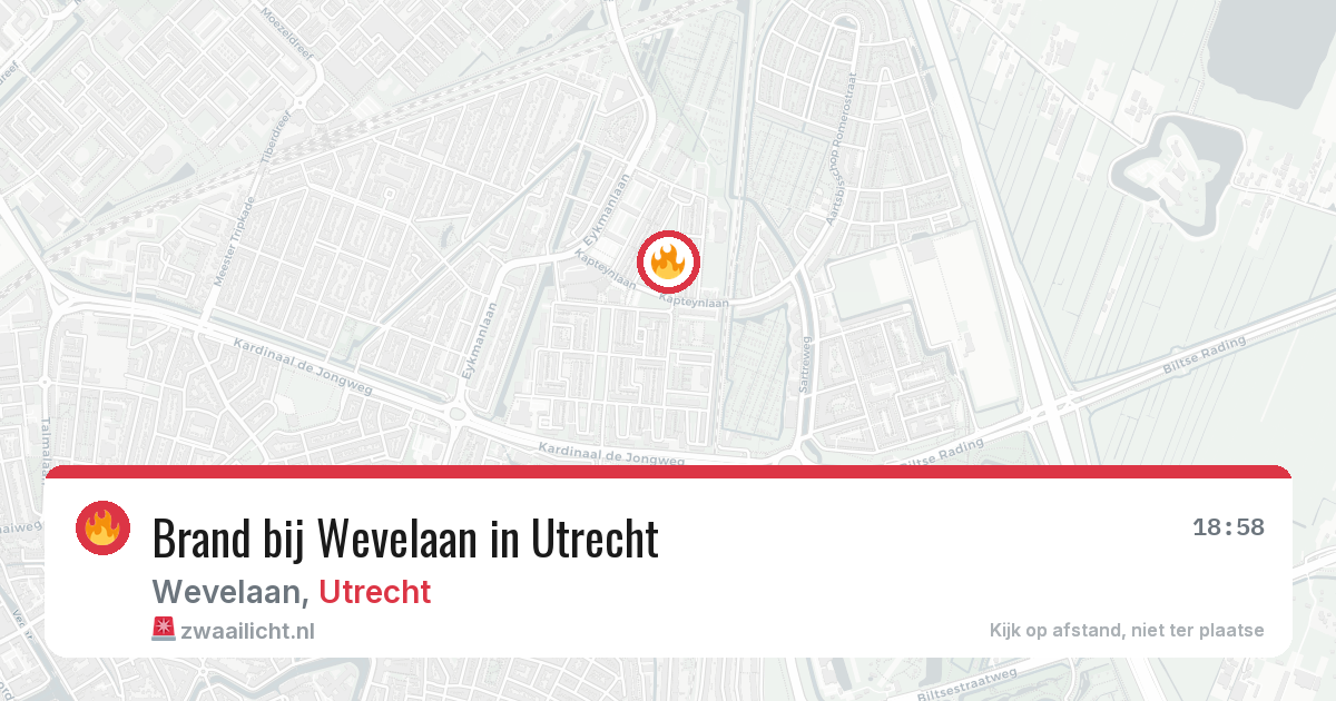 Brand bij Wevelaan in Utrecht — 13 aug 2026