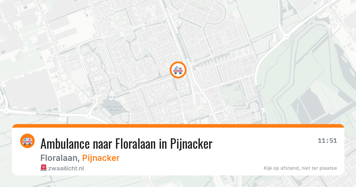 Ambulance naar Floralaan in Pijnacker — 13 aug 2026