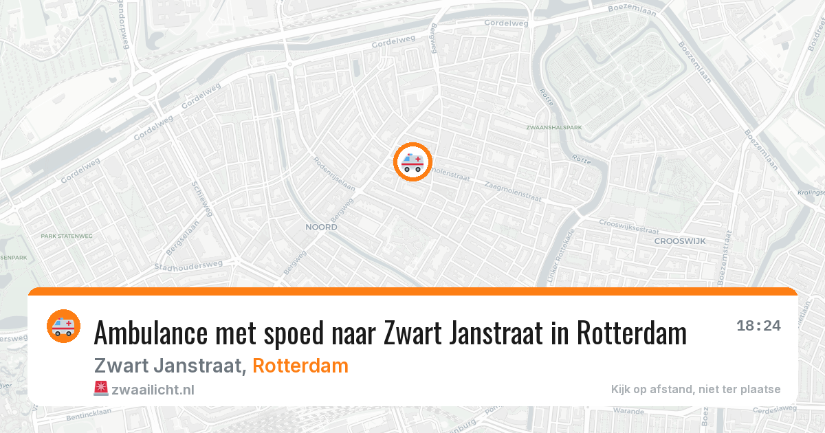 Ambulance met spoed naar Zwart Janstraat in Rotterdam — 19 jun 2026