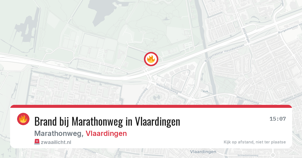 Brand bij Marathonweg in Vlaardingen — 6 aug 2026