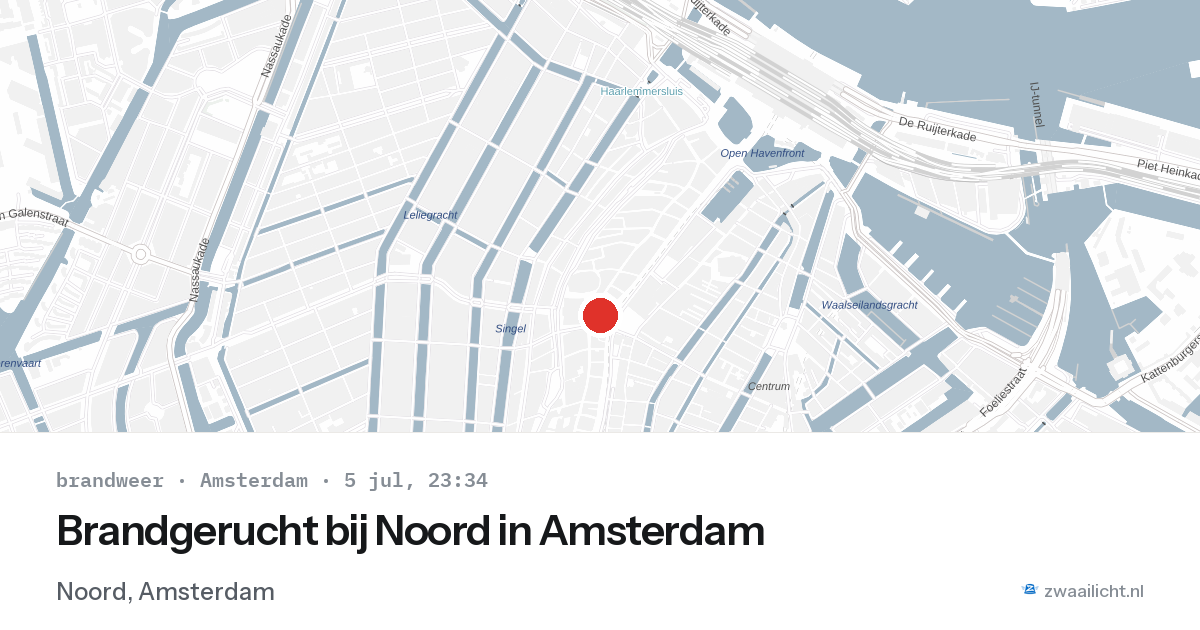 Brandgerucht bij Noord in Amsterdam — 5 jul 2026