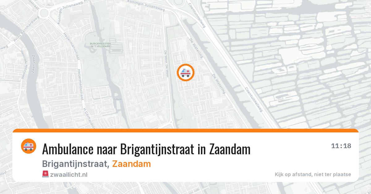 Ambulance naar Brigantijnstraat in Zaandam — 24 jul 2026