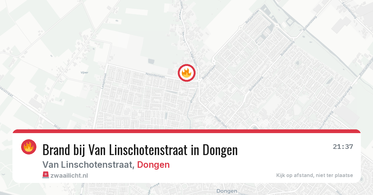 Brand bij Van Linschotenstraat in Dongen — 4 aug 2026
