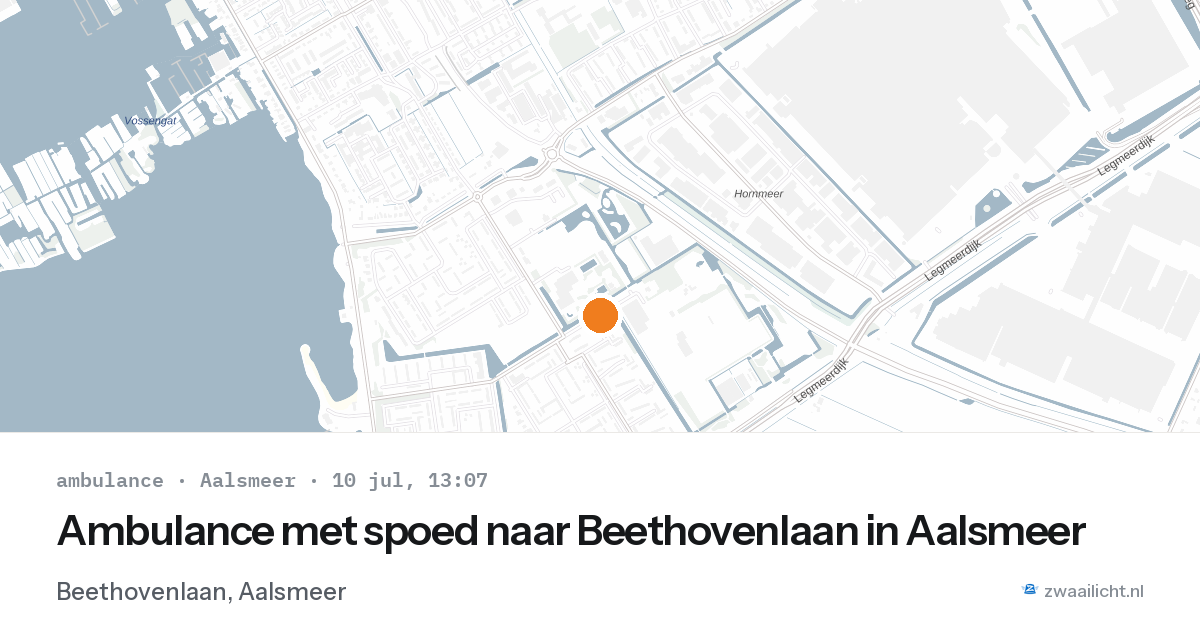 Ambulance met spoed naar Beethovenlaan in Aalsmeer — 10 jul 2026