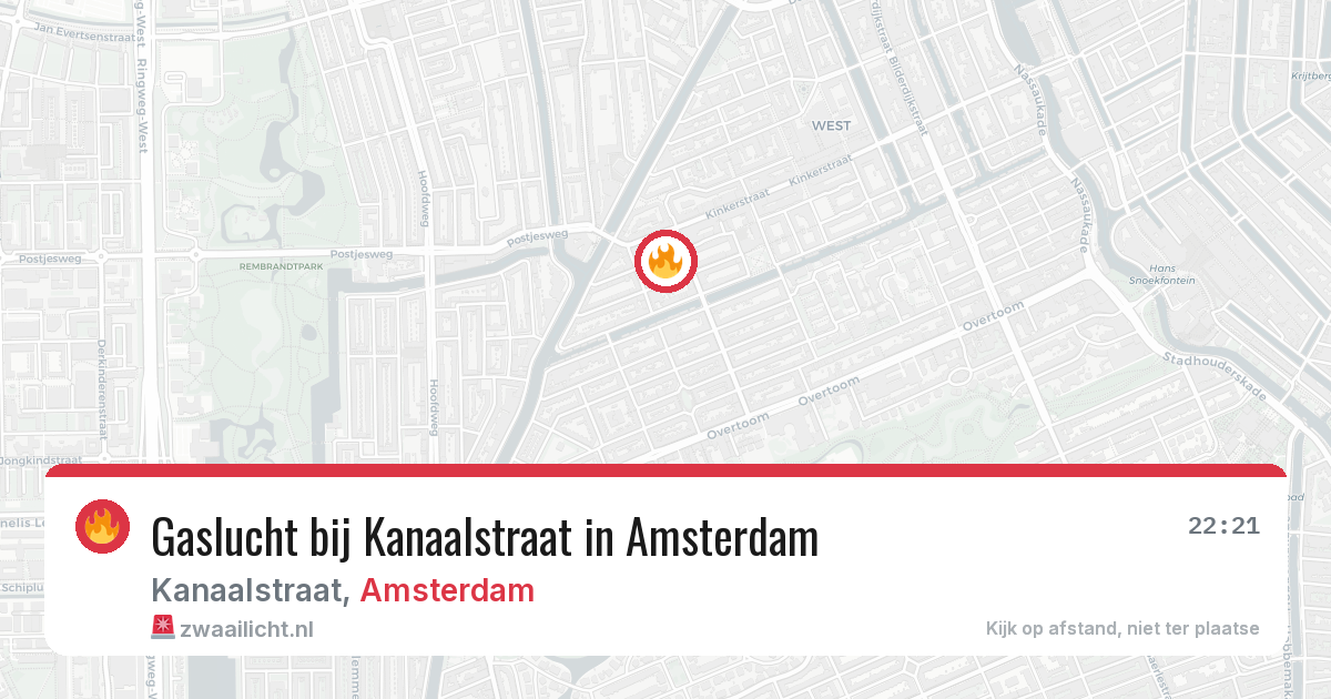 Gaslucht bij Kanaalstraat in Amsterdam — 6 mei 2026