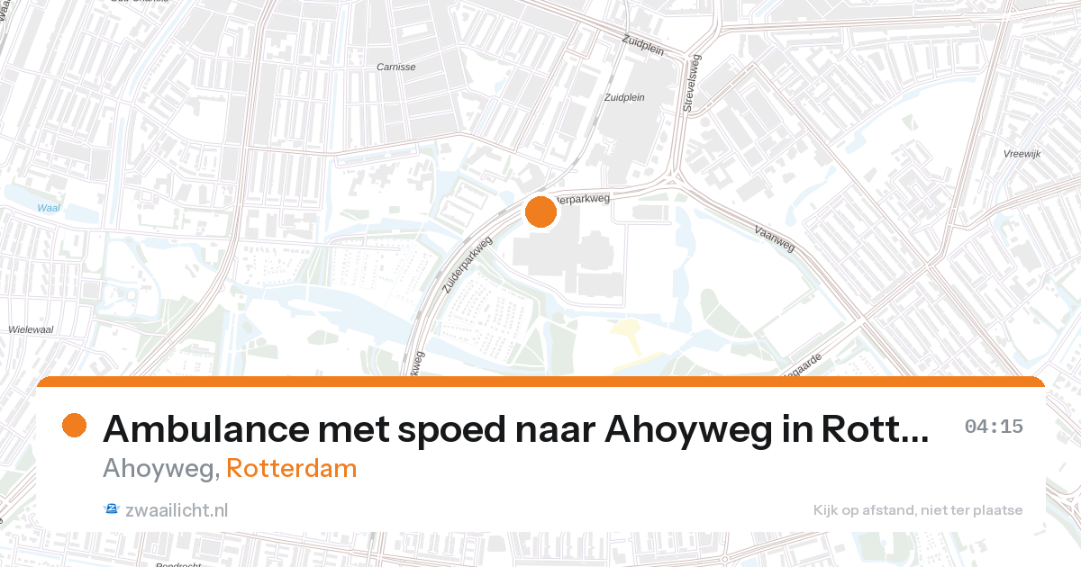 Ambulance met spoed naar Ahoyweg in Rotterdam — 27 aug 2026