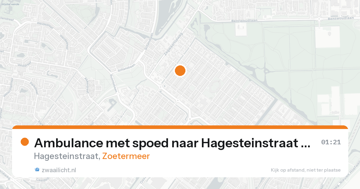 Ambulance met spoed naar Hagesteinstraat in Zoetermeer — 17 aug 2026