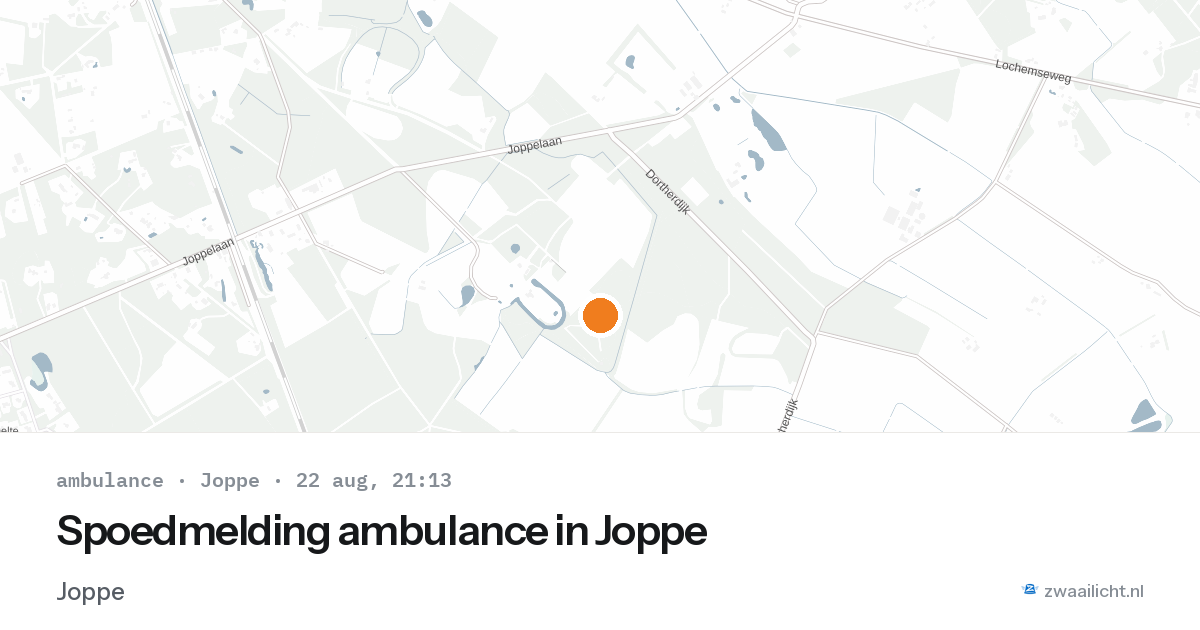 Spoedmelding ambulance in Joppe — 22 aug 2026