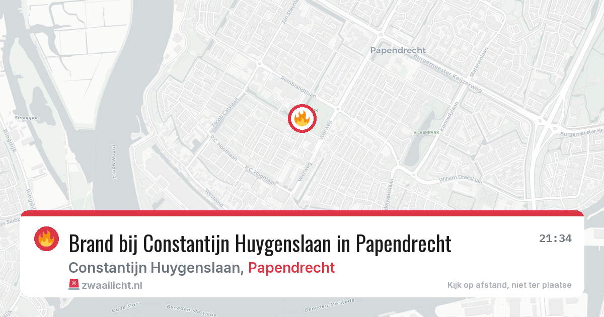 Brand bij Constantijn Huygenslaan in Papendrecht — 20 jun 2026