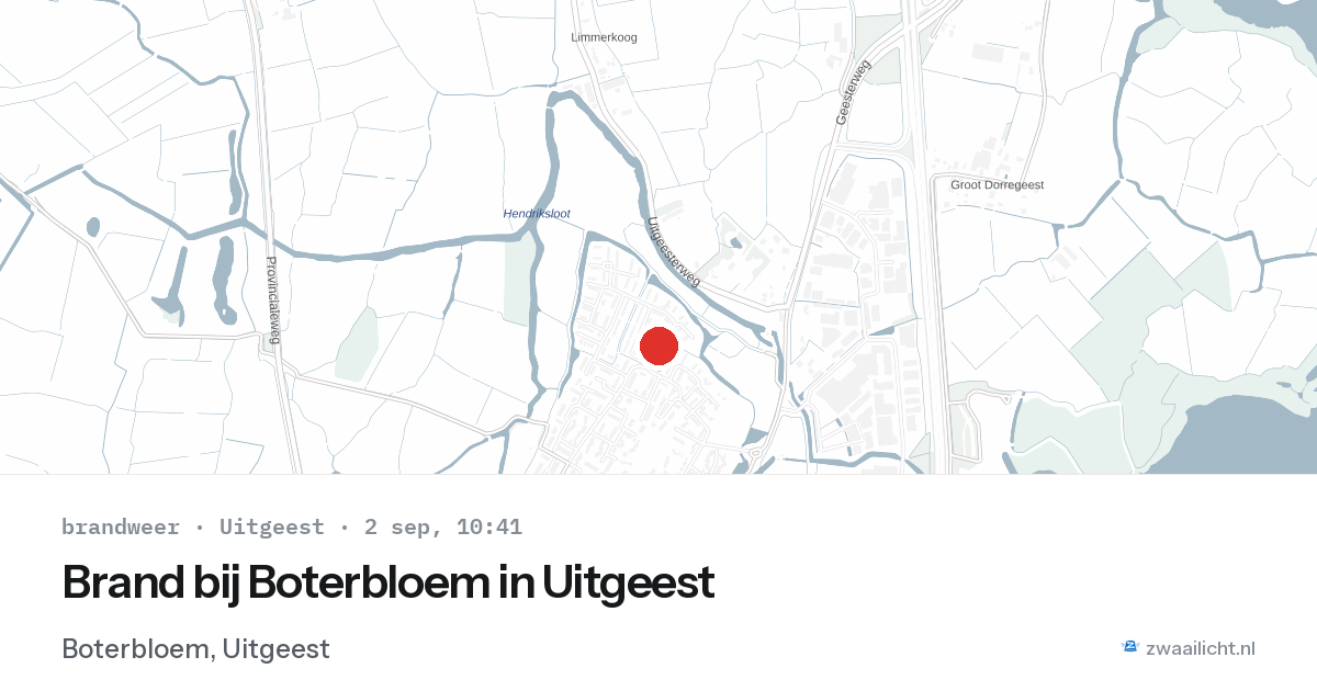 Brand bij Boterbloem in Uitgeest — 2 sep 2026