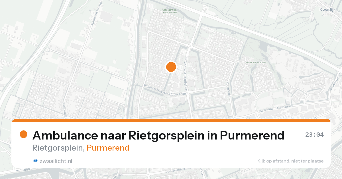 Ambulance naar Rietgorsplein in Purmerend — 25 mei 2026