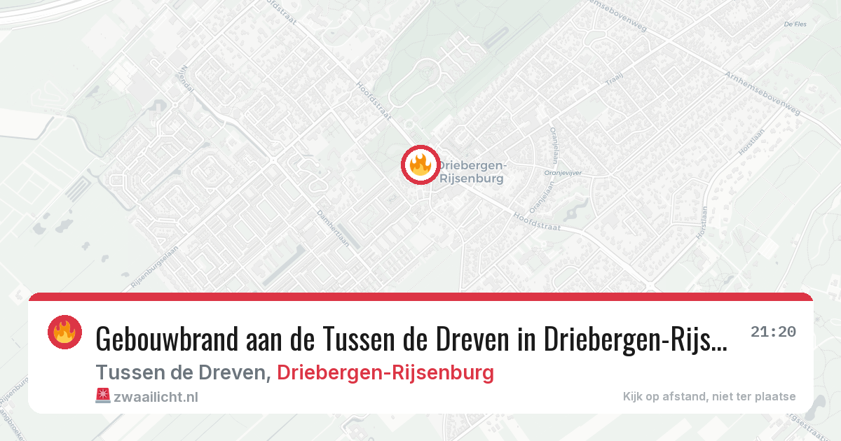 Gebouwbrand aan de Tussen de Dreven in Driebergen-Rijsenburg — 11 mei 2026