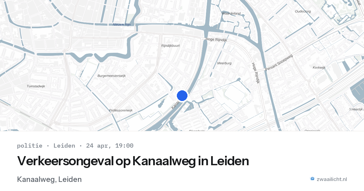 Verkeersongeval op Kanaalweg in Leiden — 24 apr 2026