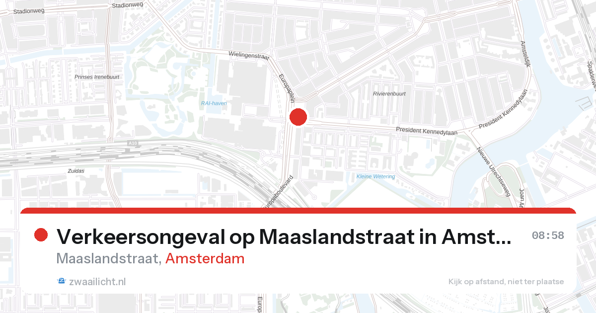 Verkeersongeval op Maaslandstraat in Amsterdam — 27 aug 2026