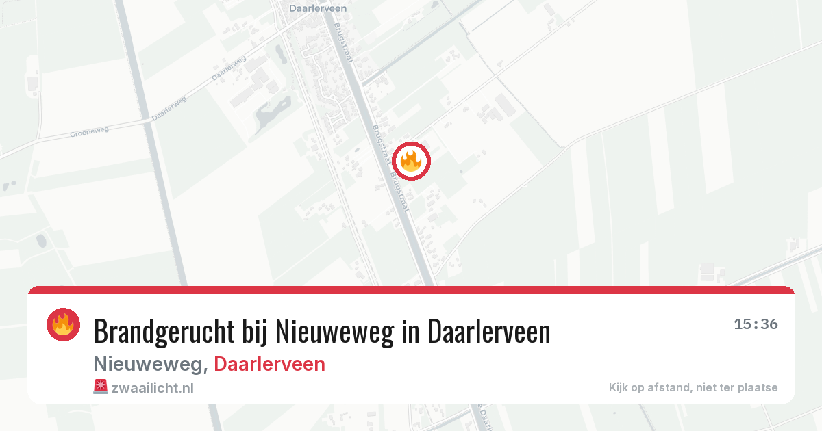 Brandgerucht bij Nieuweweg in Daarlerveen — 28 jul 2026