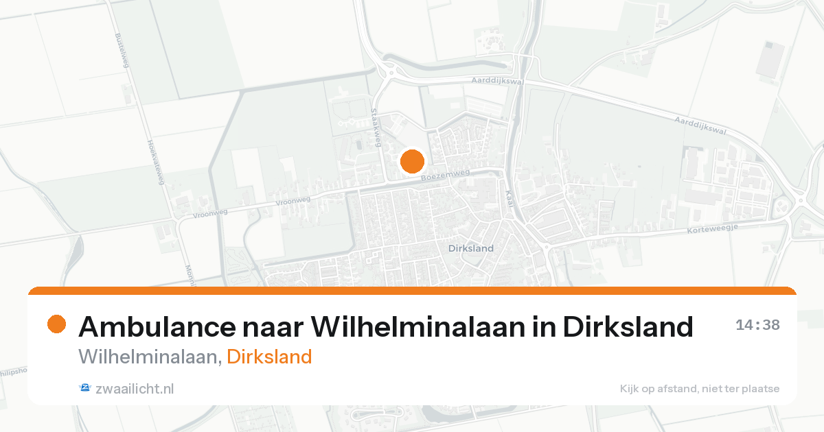 Ambulance naar Wilhelminalaan in Dirksland — 18 aug 2026
