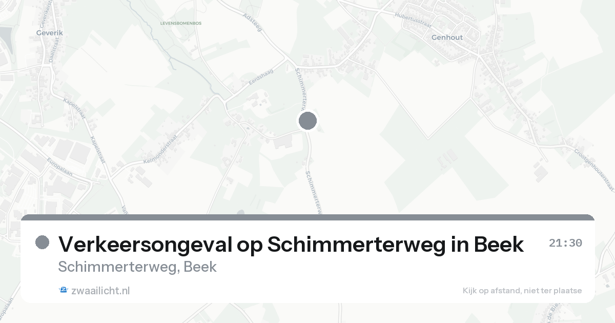 Verkeersongeval op Schimmerterweg in Beek — 16 aug 2026