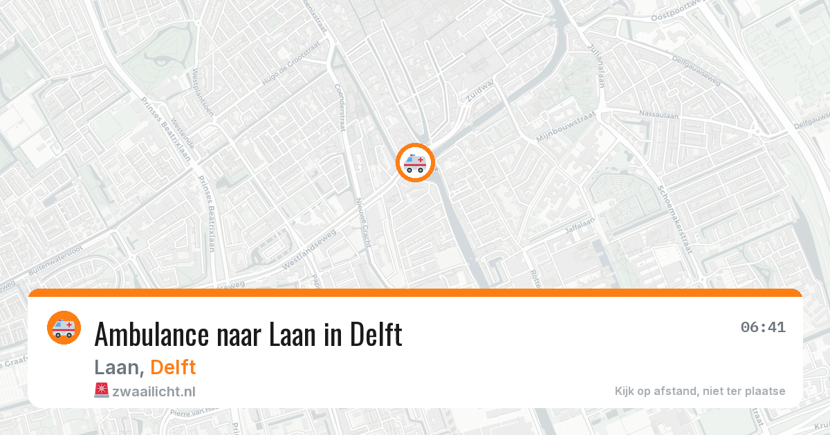 Ambulance naar Laan in Delft — 13 jul 2026