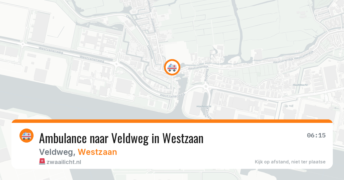 Ambulance naar Veldweg in Westzaan — 1 aug 2026