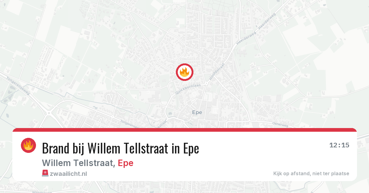 Brand bij Willem Tellstraat in Epe — 15 mei 2026