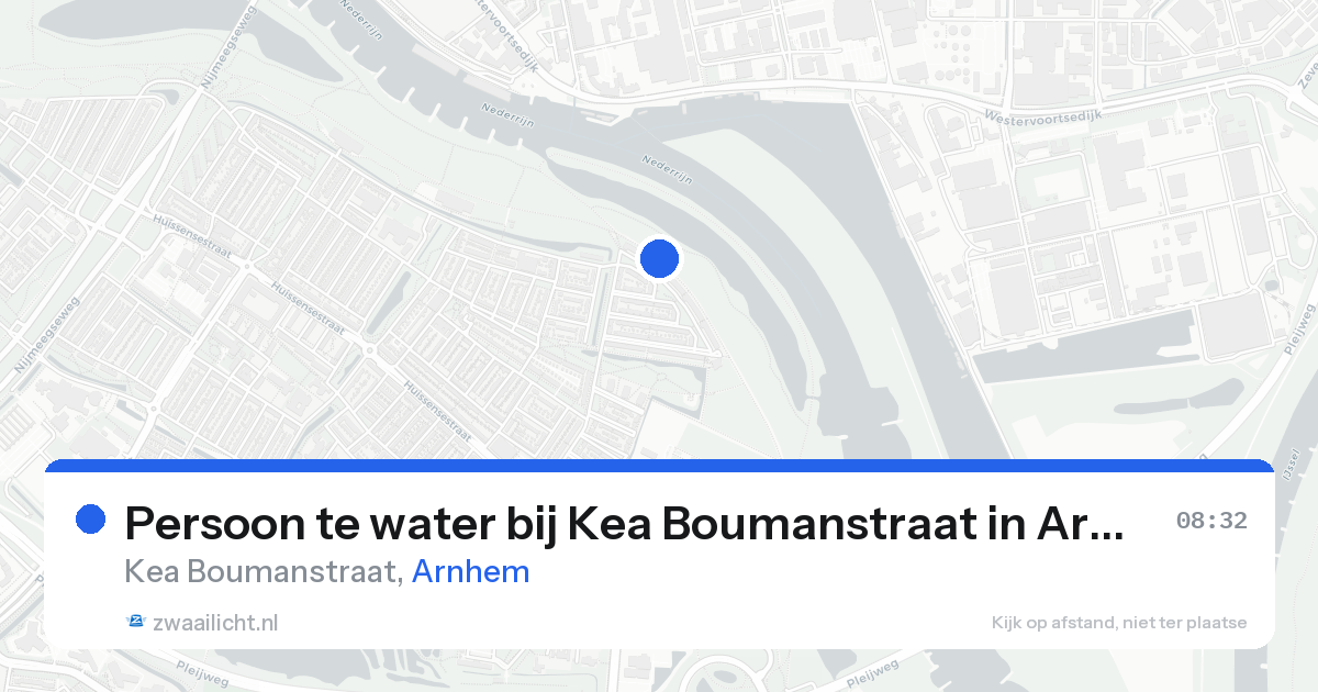 Persoon te water bij Kea Boumanstraat in Arnhem — 26 aug 2026