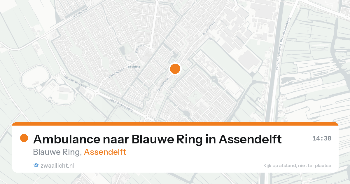 Ambulance naar Blauwe Ring in Assendelft — 20 aug 2026
